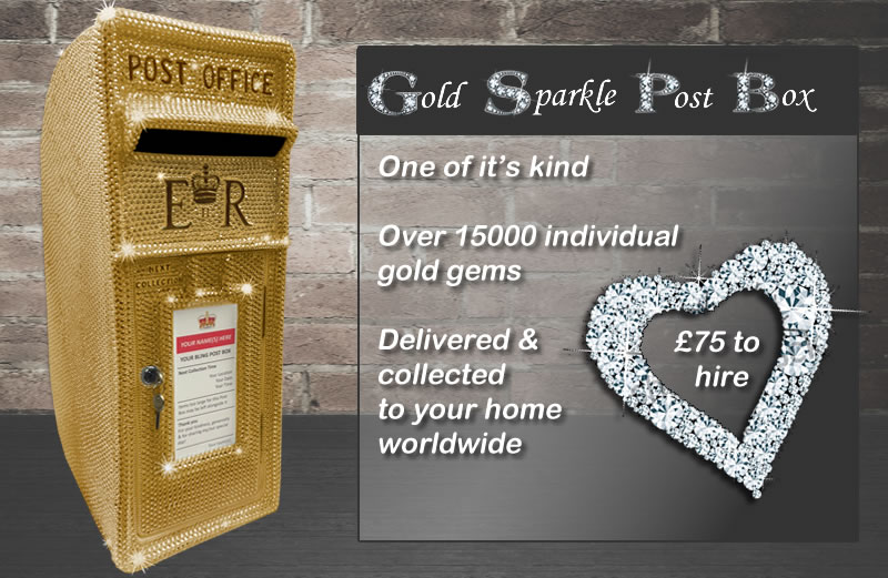Gold Sparkle Post Box for hire