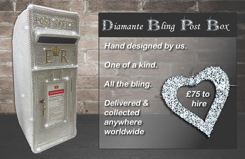 Diamante Bling Wedding Post Box for hire